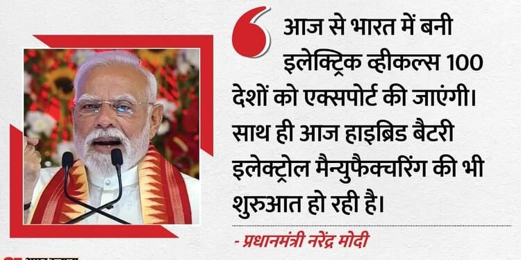 PM Modi: 'अब दुनिया के दर्जनों देशों में जो EV चलेगी, उस पर लिखा होगा- मेड इन इंडिया', गुजरात में बोले PM मोदी