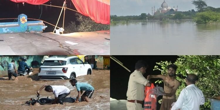 UP: यमुना मचा रही तबाही...ढह गई महालक्ष्मी मंदिर की दीवार, सड़कों से लेकर घर तक जलमग्न; खौफनाक तस्वीरें