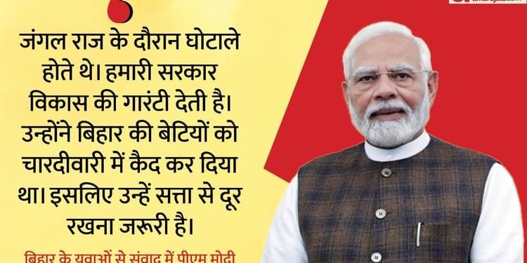 Bihar Elections: 'वोट की ताकत से हटाया जंगलराज, नहीं देना वापस'; युवाओं से संवाद में बोले प्रधानमंत्री मोदी