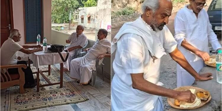 Rajinikanth: पत्तल में खाना खाते दिखे रजनीकांत, फिल्मों से ब्रेक लेकर आध्यात्मिक यात्रा पर निकले एक्टर