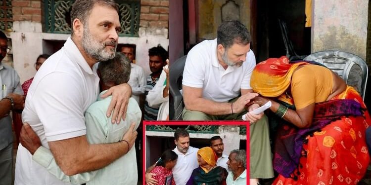 UP: हाथ थामा... गले लगाया, इमोशनल हुए, कुछ ऐसे हरिओम के परिवार से मिले राहुल गांधी, देखें मुलाकात की तस्वीरें