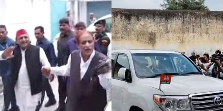आजम खां के घर पहुंचे अखिलेश यादव: तीन साल बाद दोनों की मुलाकात, पुलिस ने मीडिया को अंदर जाने से रोका