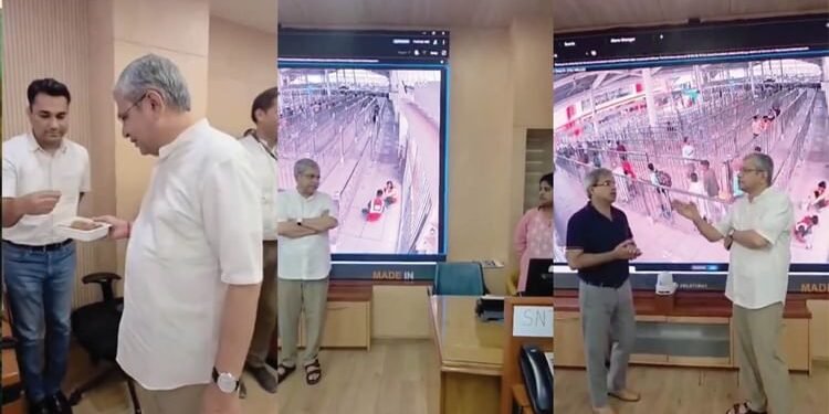 रेल मंत्री का वॉर रूम दौरा: सुरक्षा और सुविधा का लिया जायजा; कर्मचारियों को मिठाई खिलाकर कहा- हैप्पी दिवाली