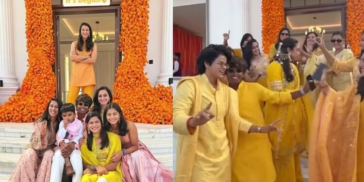 Smriti Mandhana Haldi: शुरू हुईं मंधाना की शादी की रस्में, हल्दी सेरेमनी में शेफाली-जेमिमा ने जमकर बिखेरा जलवा