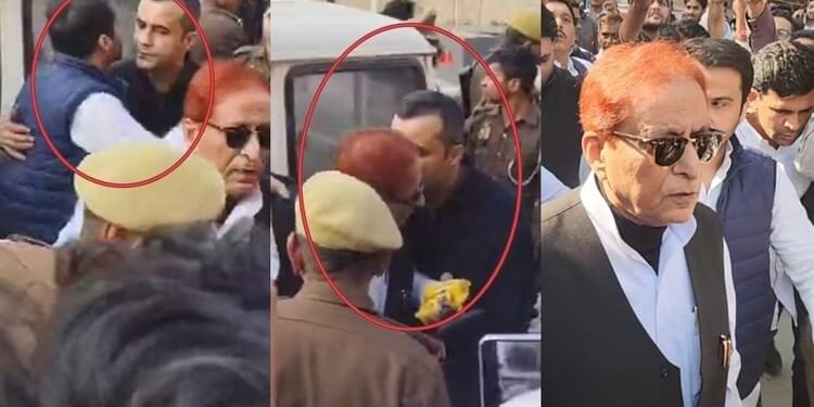 आजम खां और अब्दुल्ला भेजे गए जेल: बड़े बेटे अदीब ने पिता का गाल चूमा, भाई को लगाया गले; भावुक हो गए तीनों