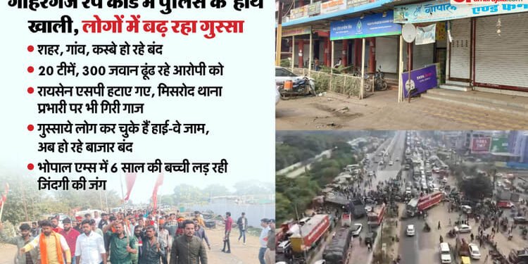 गौहरगंज दरिंदगी: 5 दिन बाद भी सलमान फरार, प्रदर्शन के दौरान स्थिति तनावपूर्ण; पुलिस ने छोड़े आंसू गैस के गोले