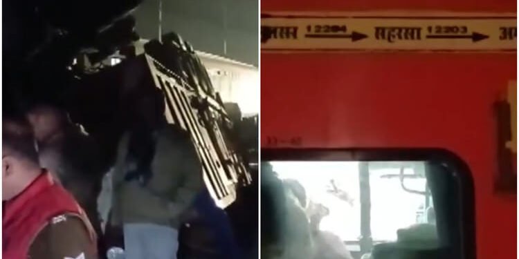 बाराबंकी में बड़ा हादसा टला: पुल की रेलिंग तोड़कर ट्रैक पर गिरा डंपर, गरीब रथ एक्सप्रेस बाल-बाल बची