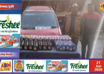 दुद्धी पुलिस की बड़ी कार्रवाई, लग्जरी कार से भारी मात्रा में अवैध अंग्रेजी शराब व बीयर बरामद