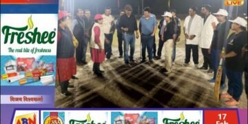 दिशिता महिला मंडल रेनुसागर ने 15 रन से जीता कैनवास बाल क्रिकेट मैच, ट्रॉफी पर किया कब्जा