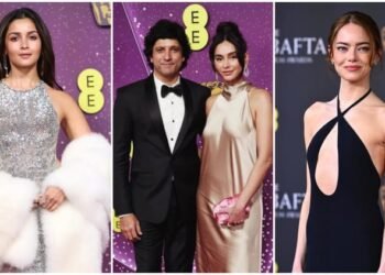 बाफ्टा अवॉर्ड के रेड कारपेट पर उतरीं आलिया भट्ट, मर्लिन मुनरो से इंस्पायर्ड रहा लुक; फरहान अख्तर भी आए नजर