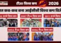 India ICC Trophies: भारतीय टीम ने कब-कौन सा आईसीसी टूर्नामेंट जीता? 1983 से लेकर 2026 तक जानें पूरा इतिहास