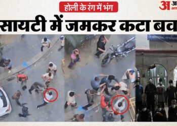 डांस पर टोका-टोकी से विवाद: ग्रेटर नोएडा की सोसायटी में होली पर गार्ड और निवासियों में लाठी-डंडे चले, Video