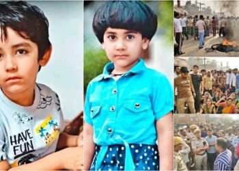 खनन ट्रैक्टर ने मासूम भाई-बहन को कुचला, मौत: गुस्साए परिजनों और जनता सड़क पर लगाया घंटों जाम, बड़ी तादाद में पहुंची पुलिस