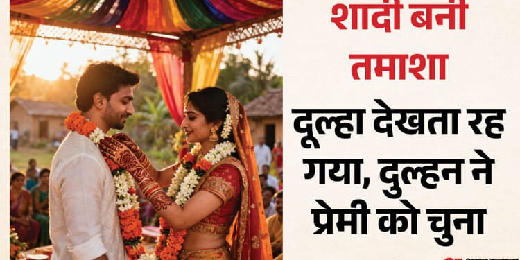 मंडप में बदली कहानी: दुल्हन ने प्रेमी को पहना दी वरमाला, गले भी लगाया; पास खड़ा दूल्हा देखता ही रह गया