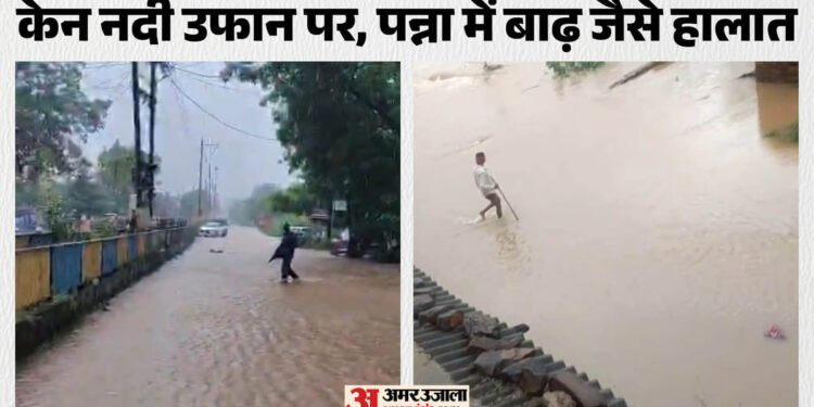 एमपी: 48 घंटे की बारिश से पन्ना बेहाल, शहर की सड़कें जलमग्न; नदियों में बढ़ा जलस्तर, बाढ़ का खतरा मंडराया